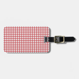 Cute Red White Checks Luggage Tag