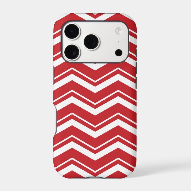 Cute red white chevron pattern  iPhone case (Back)
