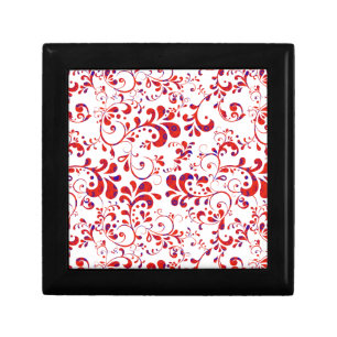 Cute red white floral pattern gift box