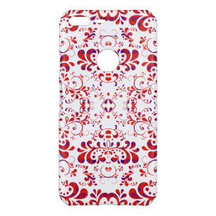 Cute red white floral pattern uncommon google pixel XL case