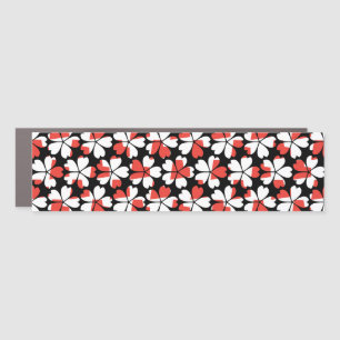 Cute red white flowers patterns car magnet