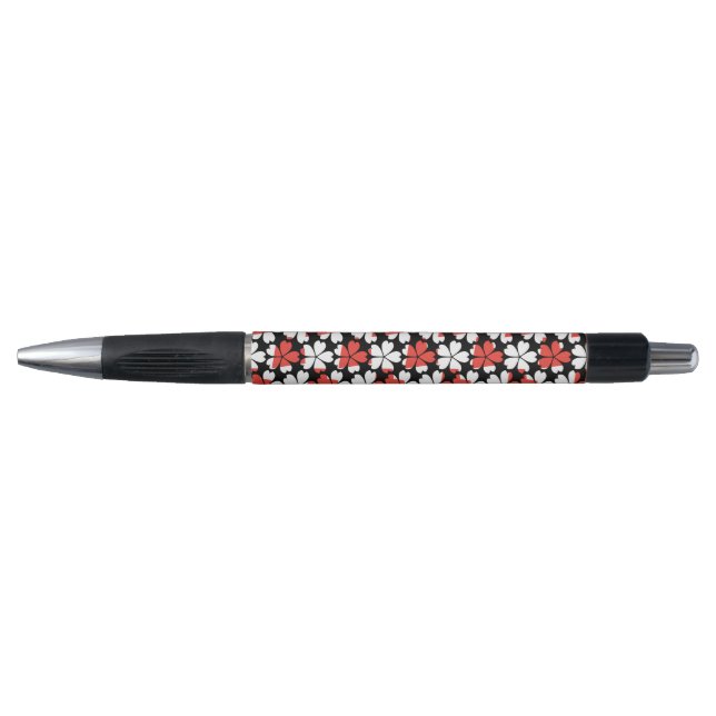 Cute red white flowers patterns pen (Front)