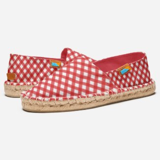 Cute Red & White Gingham Pattern - Nautical Espadrilles