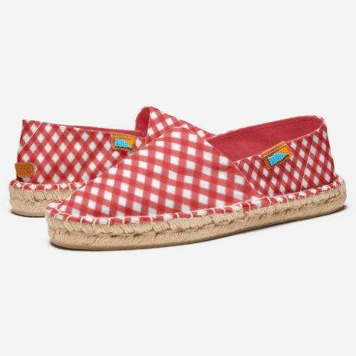Cute Red  White Gingham Pattern _ Nautical Espadrilles