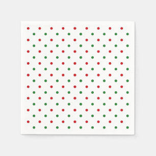 Cute red white green polka dot pattern holiday napkins