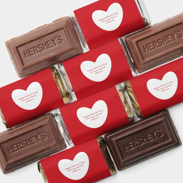 Cute red white heart classroom Valentine's Day Hershey's Miniatures (Assorted)