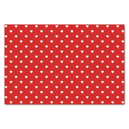 Cute Red White Heart Polka Dots Valentines Day Tissue Paper