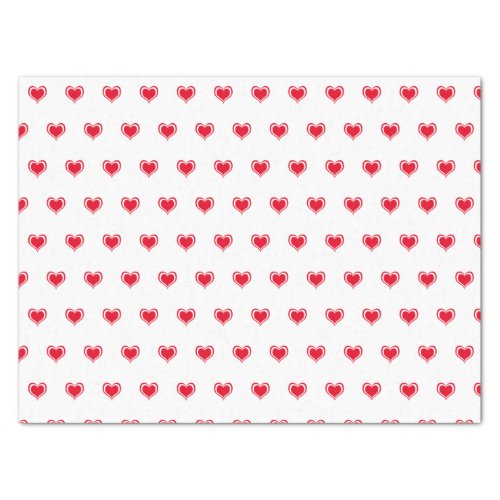 Cute Red White Heart Valentines Day Pattern Love T Tissue Paper