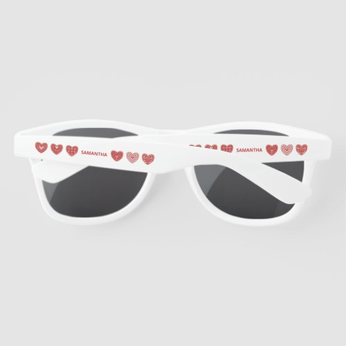 Cute Red White Hearts Girls Birthday Party Favor Sunglasses