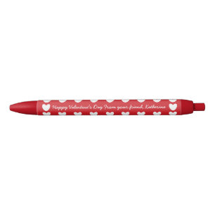 Cute red white hearts Valentine's Day classroom Pen