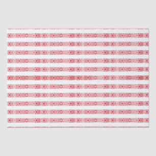 Cute red & white lace striped pattern Christmas  Tissue Paper