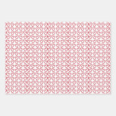 Cute Red White & Pink Hearts Valentine's Day Wrapping Paper Sheets (Front 3)