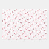 Cute Red White & Pink Hearts Valentine's Day Wrapping Paper Sheets (Front 2)
