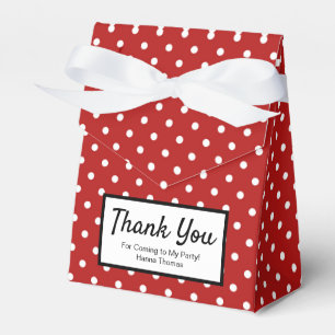 Cute Red White Polka Dot Birthday Party Favor Box