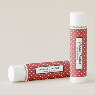 Cute Red White Polka Dot Birthday Party Lip Balm