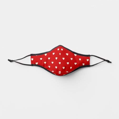 Cute Red  White Polka Dot Hearts Pattern Premium Face Mask