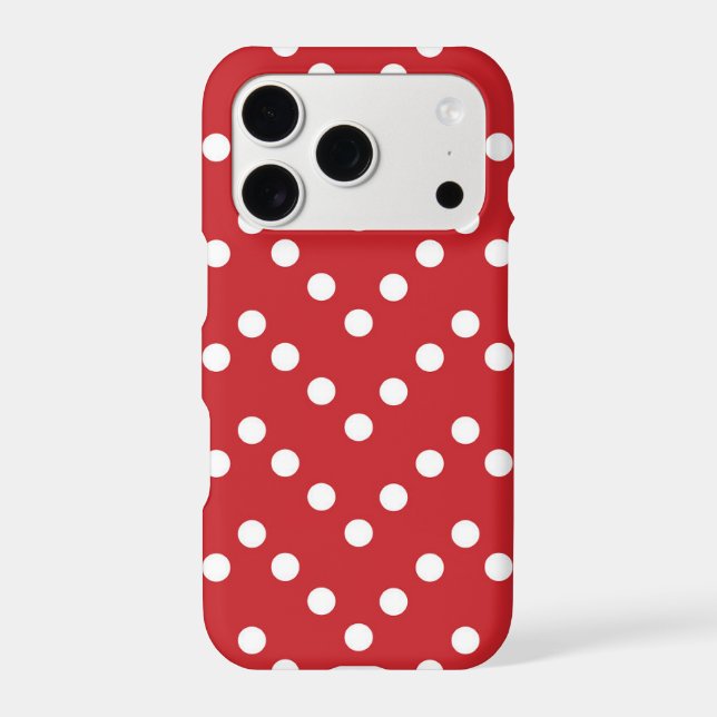 Cute red white polka dot pattern  iPhone case (Back)