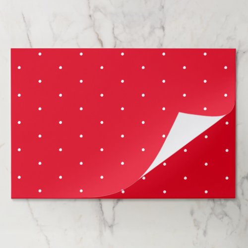 Cute red white polka dot pattern paper placemats