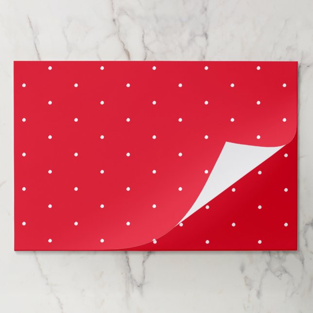 Cute red white polka dot pattern paper placemats (Folded)