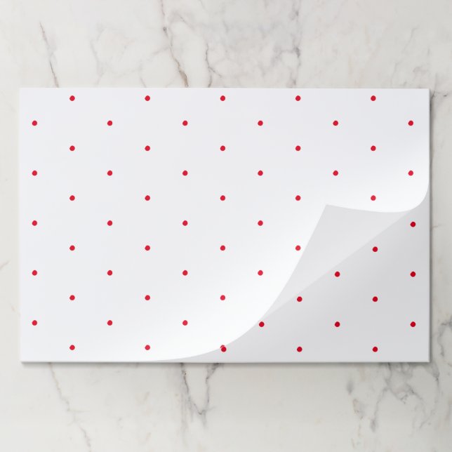 Cute red & white polka dot pattern paper placemats (Folded)