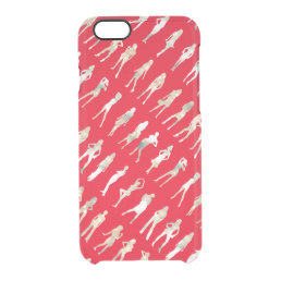 Cute red white silhouette fashion girls patterns clear iPhone 6/6S case