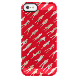 Cute red white silhouette fashion girls patterns clear iPhone SE/5/5s case