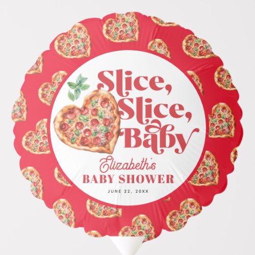 Cute Red White Slice Slice Baby Shower Balloon