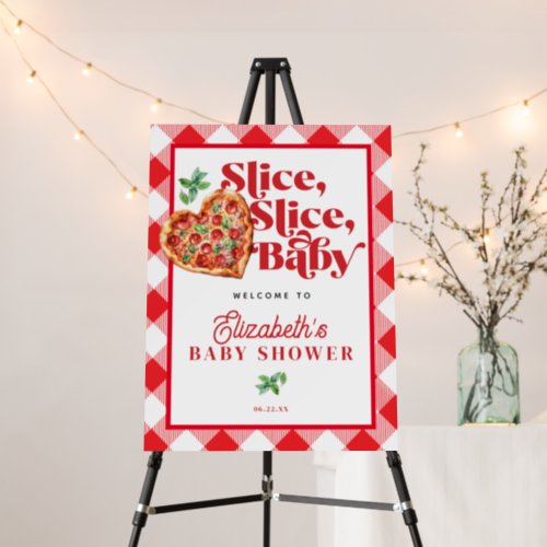 Cute Red White Slice Slice Baby Shower Welcome Foam Board