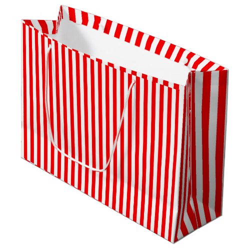 Cute Red White Stripes Large Gift Bag