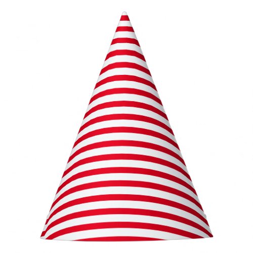 Cute red white stripes pattern Modern chic Party Hat