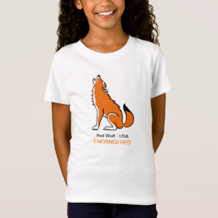 Cute Red WOLF - Endangered animal graphic - T-Shirt