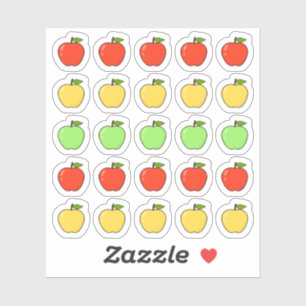 Cute Red Yellow Green Apples Icon Mini Planner  Sticker