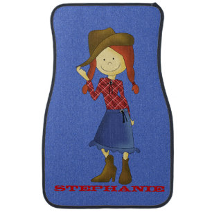 Cute Redhead Cowgirl Car Floor Mats