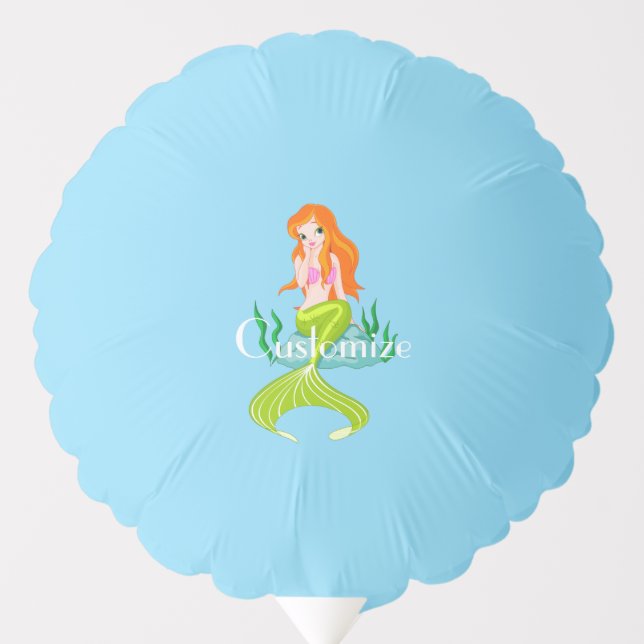 Cute Redheaded Mermaid Thunder_Cove Balloon (Front)