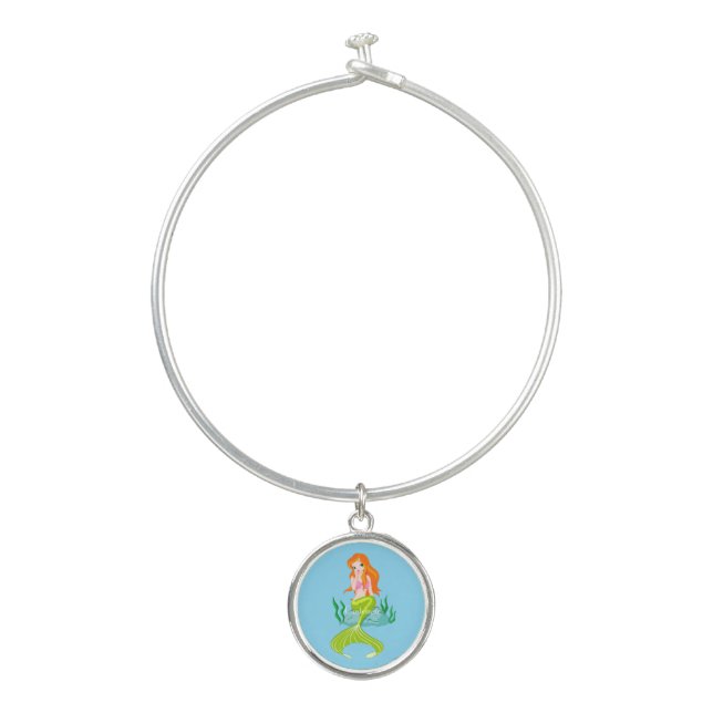 Cute Redheaded Mermaid Thunder_Cove   Bangle Bracelet (Front)