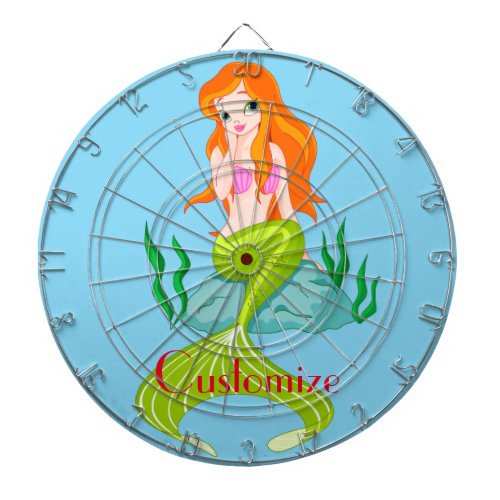 Cute Redheaded Mermaid Thunder_Cove  Dart Board