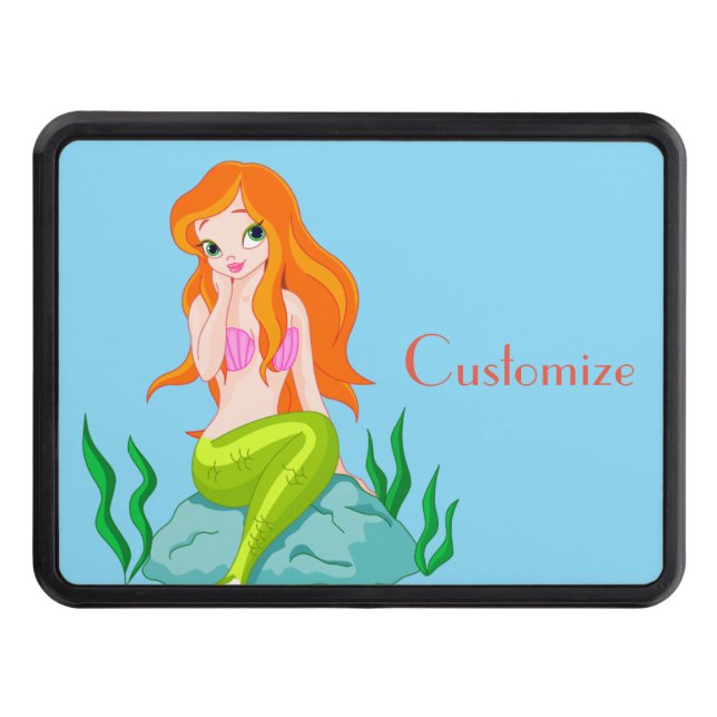 Cute Redheaded Mermaid Thunder_Cove   Hitch Cover (Front)