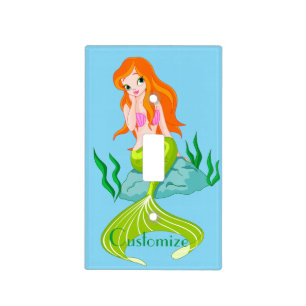 Cute Redheaded Mermaid Thunder_Cove Light Switch Cover