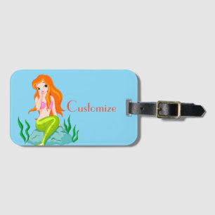 Cute Redheaded Mermaid Thunder_Cove Luggage Tag