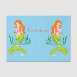 Cute Redheaded Mermaid Thunder_Cove Tissue Paper