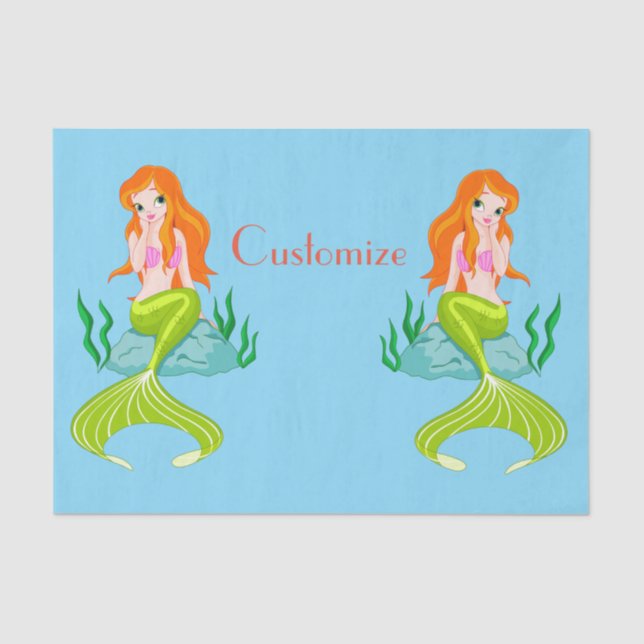 Cute Redheaded Mermaid Thunder_Cove  Tissue Paper (Front)