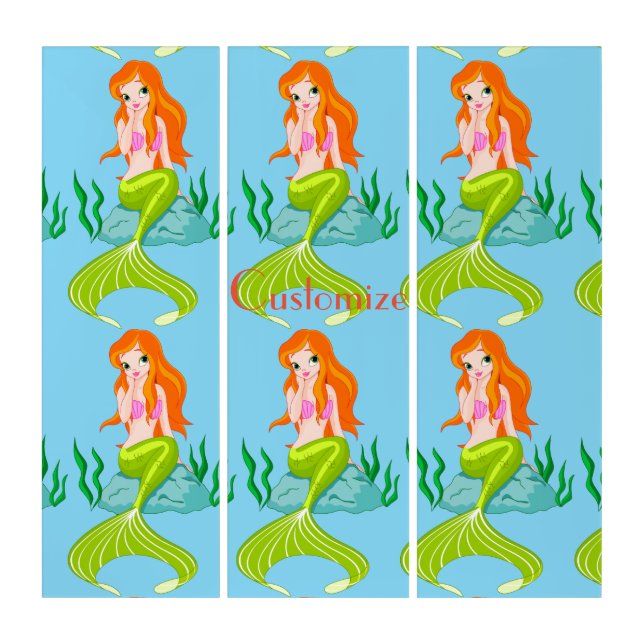 Cute Redheaded Mermaid Thunder_Cove Triptych (Front)