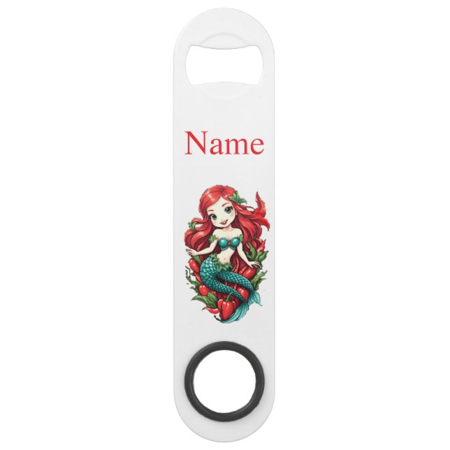 Cute Redheaded Two-tail Mermaid Thunder_Cove Bar Key (Front)