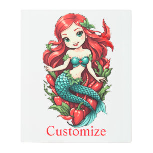 Cute Redheaded Two-tail Mermaid Thunder_Cove Metal Print