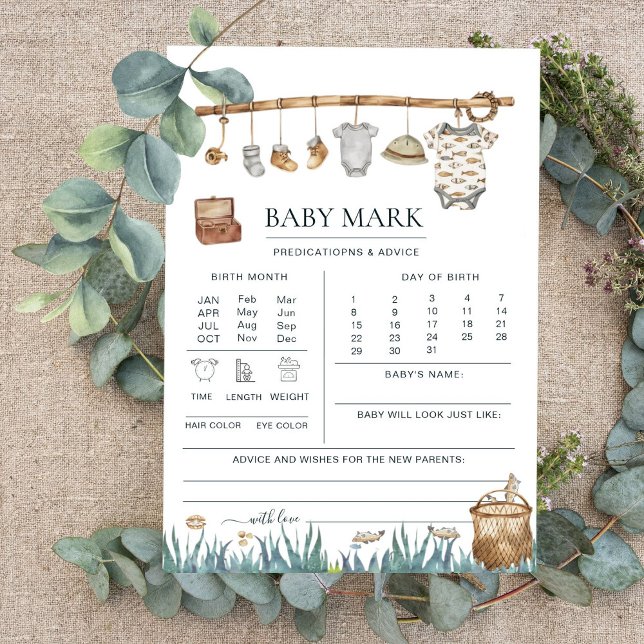 Cute Reel Fun Fishing Baby Shower Predictions (Creator Uploaded)