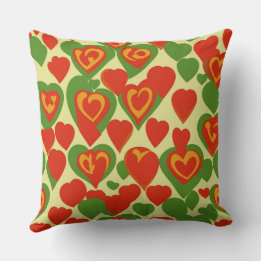Cute Reggae Mini Hearts Pattern Throw Pillow
