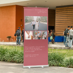 Cute Rehearsal Dinner Welcome 4 Custom Photo Retractable Banner