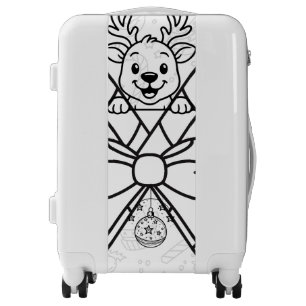 Cute Reindeer and Candy Canes Holiday Design Luggage