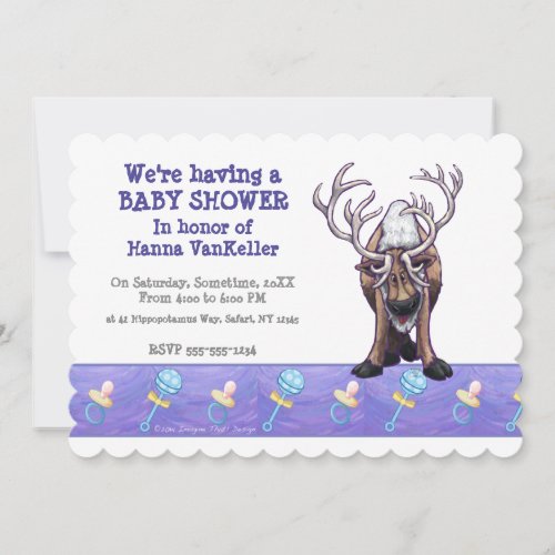 Cute Reindeer Baby Shower Invitation