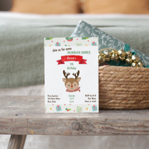 Cute Reindeer Birthday Invitation